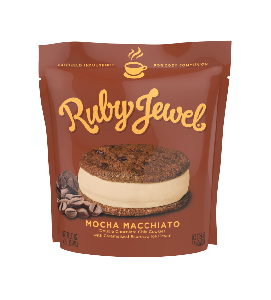 packaged bag of mocha macchiato ice cream sandwich